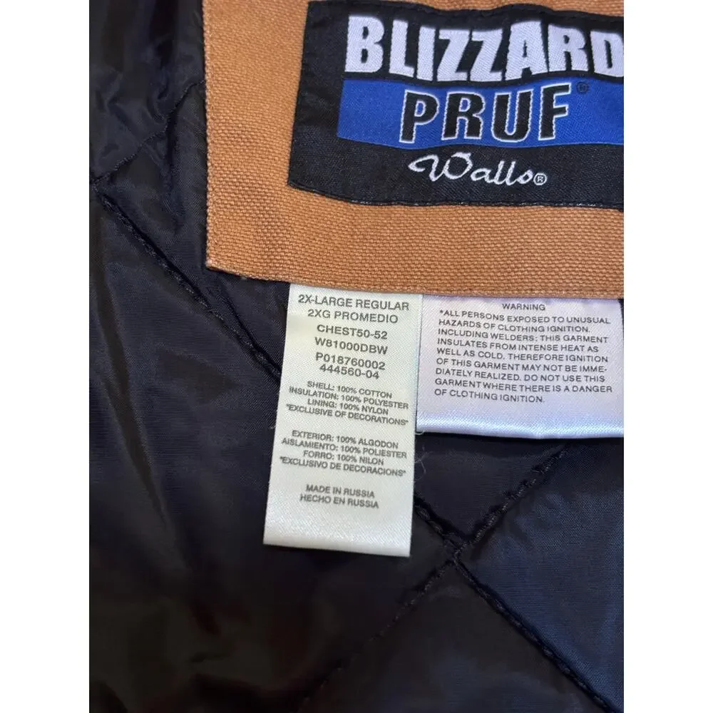Walls Blizzard Pruf Mens Canvas Work Chore Hunting Vest Tan Full Zip Size‎ 2XL